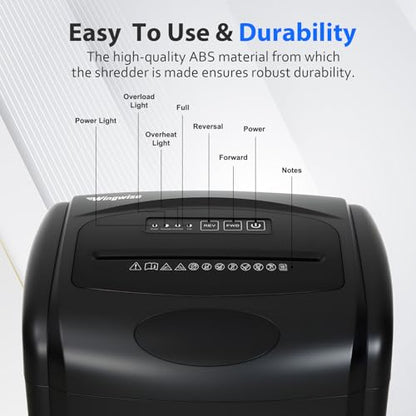 Wingwise Ultra Low Noise 48dB Micro Cut Paper Shredder for Home Office - size: 10 Sheets