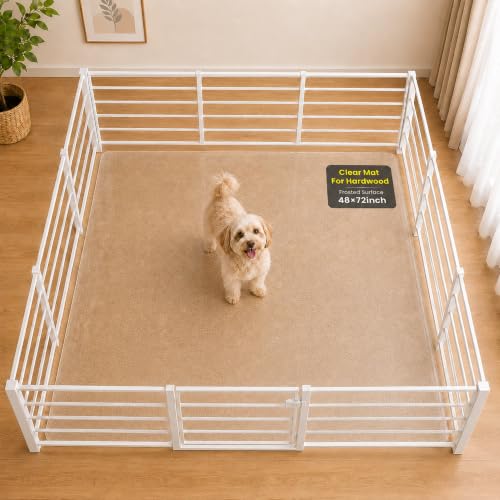 Office Chair Mat for Hardwood Floor, 48" x 72" Extra Large Clear Frosted PVC Floor Protector, Heavy Duty Chair Mat for Rolling Chairs, Wood and Tile Floors, Home Office - size: 48 × 72 in