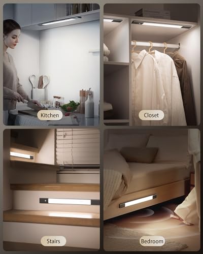 EZVALO Under Cabinet Lighting Motion Sensor led with 2 Detachable Batteries - color: Gray, size: 1pc + 1 battery