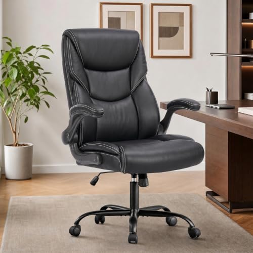 Sweetcrispy Computer Desk Chair, Lumbar Support Video Game Chair PU Leather - color: Inky, style: 1 Pack