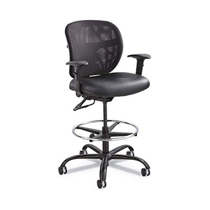 Safco Vue Office Chair, Heavy Duty Stool, 350 lbs Capacity, Ergonomic Mesh Back, 360 Swivel Seat, 5-Star Base, Black