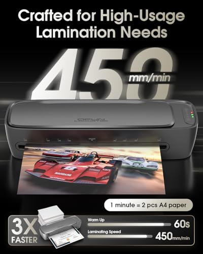 Qfun 11x17 Laminator Machine 13 Inch with 30 Laminating Sheets for Teachers - color: Gray