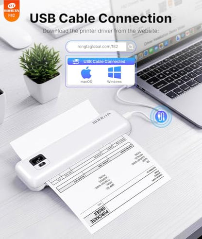 Rongta Portable Printer Wireless for Travel - color: White