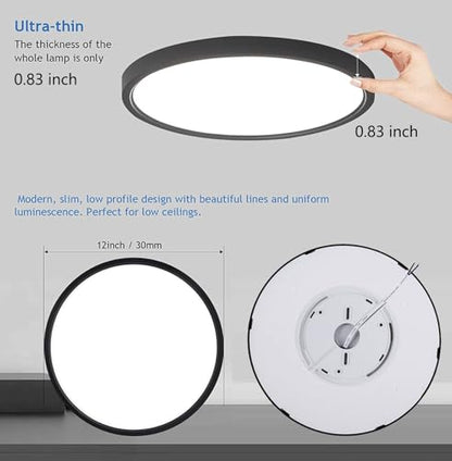 8Pack 12Inch 3200LM LED Flush Mount Ceiling Light,28W White 6000K,120V Slim Surface Mount Ceiling Light Fixture for Kitchen Bedroom Living Room - size: 8Pack-28W-12Inch-Round