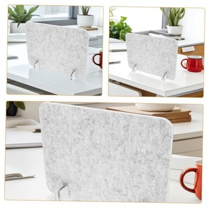 Desk Privacy Panel Felt Divider 40x30cm Silver Gray, Office Desktop Partition Board for Student and Employee Workstations, Acoustic Privacy Screen for Classroom and Office Use