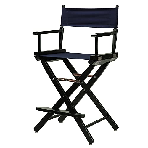 24" Director's Chair Black Frame-Navy Blue Canvas - color: Black Frame/Navy Blue Canvas, size: 24" - Counter Height, style: Black Frame