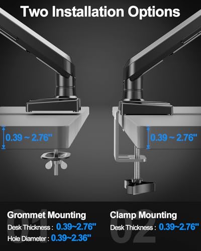 Dual Monitor Arm for 17-32" Computer Screens, Monitor Mounts 22lbs per Arm | Full Motion Monitor Desk Mounts for 2 Monitors, Gas Spring Desk Mount, VESA Mount, Freelift Pro