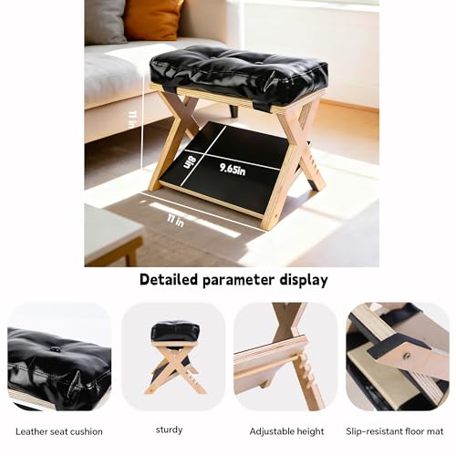 Adjustable Foot Rest for Under Desk at Work, Foot & Leg Rest | (Regular) 4-Level Wooden Ergonomic Footstool Base for Office, Gaming & Home