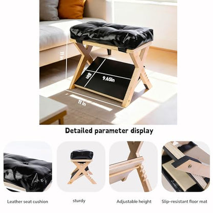 Adjustable Foot Rest for Under Desk at Work, Foot & Leg Rest | (Regular) 4-Level Wooden Ergonomic Footstool Base for Office, Gaming & Home