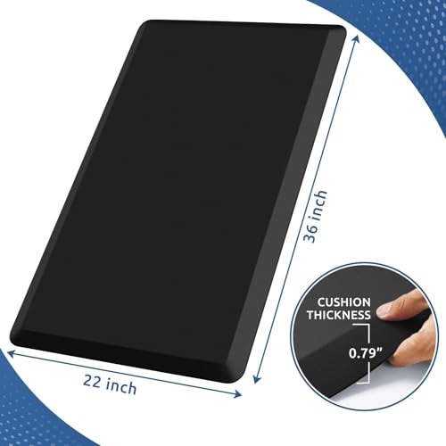 0.8" Thick Kitchen Mat Cushioned Anti Fatigue Rug Comfort Floor Mats - color: Black, size: 36"L x 22"W x 0.8"Th