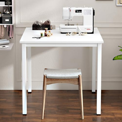 Need Small Square Dining Table 31.5inch Home Office Desk White - color: White & White Frame, size: 31.5x31.5 inch