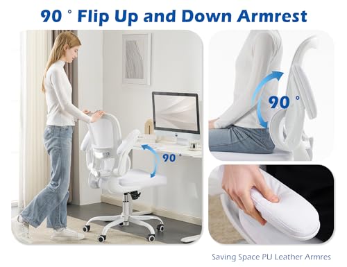 TRALT Ergonomic Office Chair Desk Chair with Adjustable Lumbar Support - color: Angel White