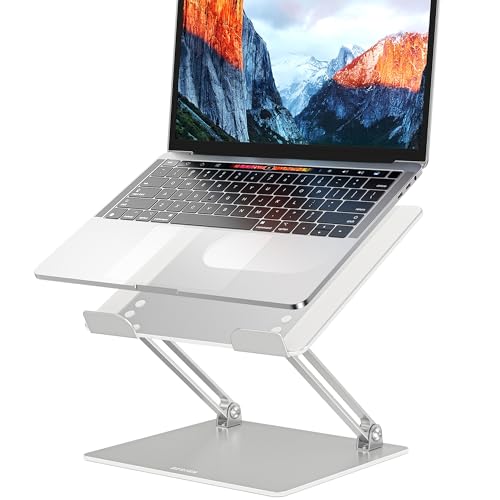 BESIGN LS10 Laptop Stand for Desk, Ergonomic Adjustable Notebook Tablet Stand, Foldable Laptop Riser, Portable Desktop Book Stands, Computer Holder Compatible with 10-14" Laptops, Silver - color: B-Classic Silver