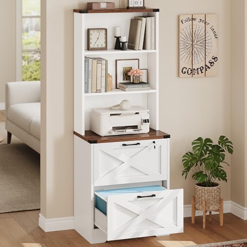 SEDETA 2 Drawer File Cabinet with Lock, Filing Cabinet for Home Office - color: White, size: 2 Drawers