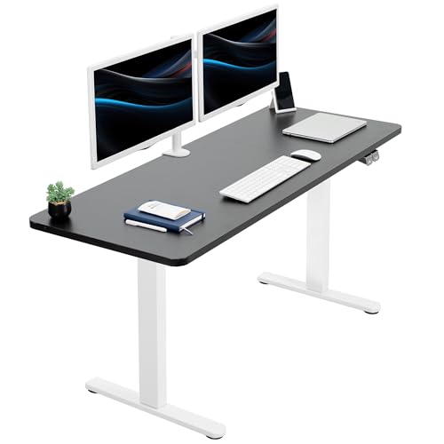 VIVO Black 60 x 24 in Standing Desk, DESK-KIT-W06B - color: Black Top / White Frame, size: 60 x 24 inch