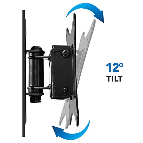 Mount-It! Small TV Wall Mount for 19–32 Inch Flat Screen TVs | Tilt and Swivel TV Wall Mount | Low Profile 2.4” Design | VESA 75x75 100x100 | Single Stud Installation | 44 lb Capacity - size: Small, style: Tilt and Swivel