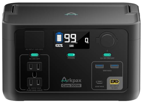 Portable Power Station 300W, 600W Peak Solar Generator 192Wh | 1Hr Fast Charge, LiFePO4 Battery, 10ms UPS, 120V AC Outlet Solar Power Bank for Camping Emergency Travel Home Blackout - color: Black