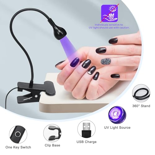UV Nail Lamp - UV Light for Gel Nails, Flash Cure Lamp - color: Black