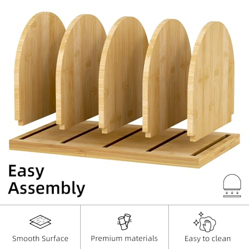 Cookbook Organizer, Wooden Countertop Bookshelf, Space-Saving Recipe Book Storage Holder, Small Desktop Display Rack forKitchen, Pantry, Home Office Counter Decor