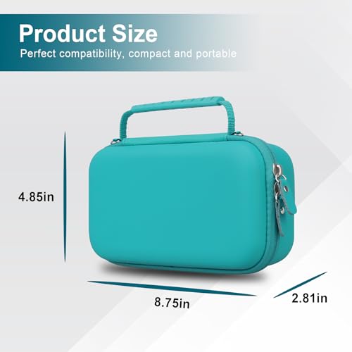 Canboc Carrying Case for NIIMBOT B21 Label Maker, Turquoise (Case Only) | Portable Bluetooth Thermal Label Printer Bag with Removable Shoulder Strap, Mesh Pocket fit Printer Labels, USB Cable - color: Turquoise+Turquoise