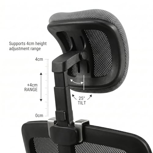 Office Chair Headrest Attachment, Breathable Office Chair Headrest No-Drill Adjustable Neck Support for Women Men, S with - color: S