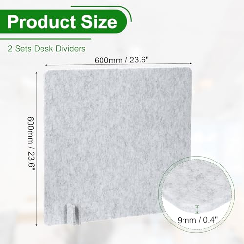 PATIKIL Desk Divider, 2 Set 24 x 24 Inch Acoustic Freestanding Desk Divider Desk Privacy Panel with 8 Pcs Support Feet for Library Office Workstation, Light Grey - color: Light Gray, size: 24 x 24 Inch