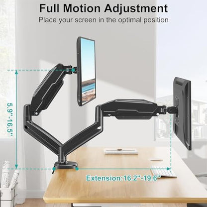 Single Monitor Mount for Desk, Monitor Articulating Arm for max 32inch, Adjustale VESA Monitor Stand for Computer Screen, Clamp and Grommet Base, VESA 75x75/100x100