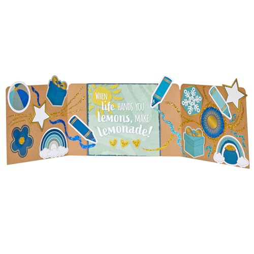 Really Good Stuff - 163200BL Standard Privacy Shields for Student Desks – Set of 12 - Matte - Study Carrel Reduces Distractions - Keep Eyes from Wandering During Tests, Blue with School Supplies Pattern | Ages 4+, PreK+, Create a Distraction-Free Learning