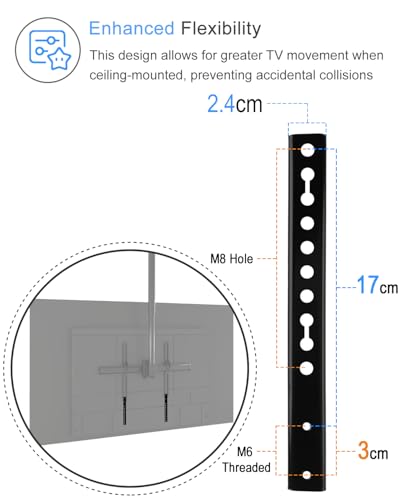 IFCASE Steel VESA Extension Brackets for TV Ceiling/Wall Mounts, Adjustable Heavy Duty Vertical VESA Extender Replacement Bracket (Black) - color: Black (TV)