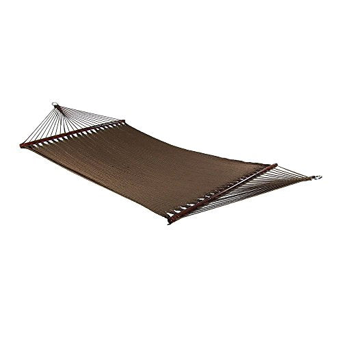 Sunnydaze 75" x 55" Bed, Heavy-Duty Double Rope Hammock for Outside, Mocha - color: Mocha