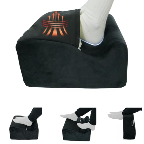 Foot Rest for Under Desk at Work,Ergonomically Designed Home Footrest with Warm Feet Pocket,Comfort Foam Foot Stool Used As A Foot Or Leg Elevator Under Desks,Office Chairs & Sofas or Couch - Black - color: Blcak