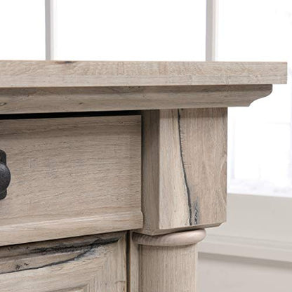 Sauder Palladia L Shaped Desk with Drawers, Office Desk with File Cabinet Storage, Cable Management, Keyboard Tray, in Split Oak finish - color: Split Oak