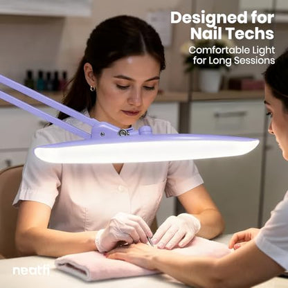 Neatfi LED Desk Lamp, 2200 Lumens, 24W, 20-Inch Wide Head (Lavender) - color: Lavender, size: Non-CCT with Clamp