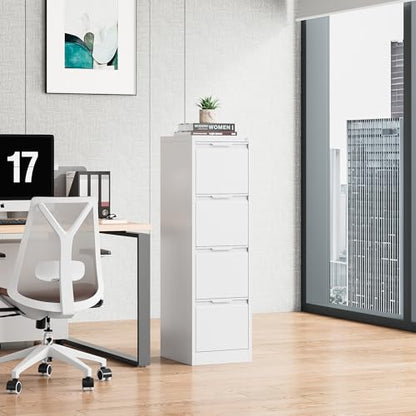 Bestoo File Cabinet, 4 Drawer Filing Cabinet with Lock, Metal File Cabinet - color: White, size: 4Drawer-Vertical-50"H