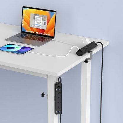 Jgstkcity Desk Clamp Power Strip 40W USB C,8-Outlet,8 USB,10FT,Black | 40W Fast Charging Station,4 USB-C,4 USB-A,Furniture Nightstand Edge Mount Surge Protector, Fits 1.9" Tabletop Edge - color: Black, size: 10FT Length