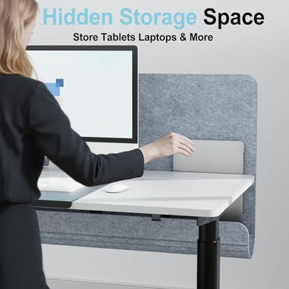 Desk Privacy Panel with Wire Management, 47.2" x 22.5" Cubicle Desk Divider
