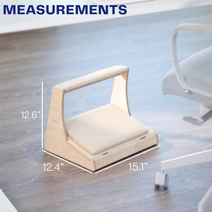 VIVO Light Wood Under Desk Footrest with Hidden Shoe Storage, STAND-FT03