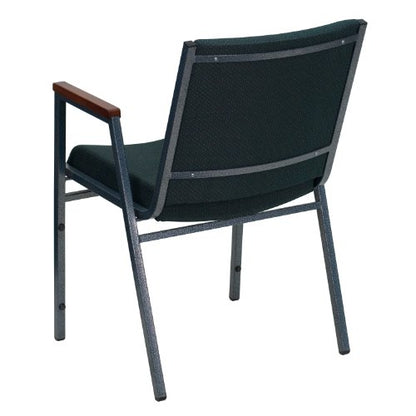 Flash Furniture Hercules Fabric Stack Chair with Arms, Green, 4-Pack - color: Green Patterned Fabric, size: Set of 4