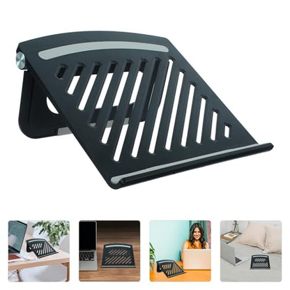 Cabilock Foldable Adjustable Laptop Stand Multi-Angle Desktop Riser with Ventilated Base for Overheating Prevention Portable Computer Holder for Office and Gaming Use