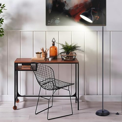 Industrial LED Floor Lamp,Black Metal Adjustable Standing Lamp for Living Room, Bedroom, Office,Rotating Head Tall Reading Lamp for Sofa or Desk, Modern Home Decor (Industrial, Metal)