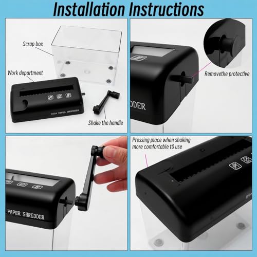 Manual Hand Shredder Mini Portable Shredder for A6 Sheets Hand Crank Paper Shredder for Office School Home Invoices Small Notes Letters Folded A4 Portrait