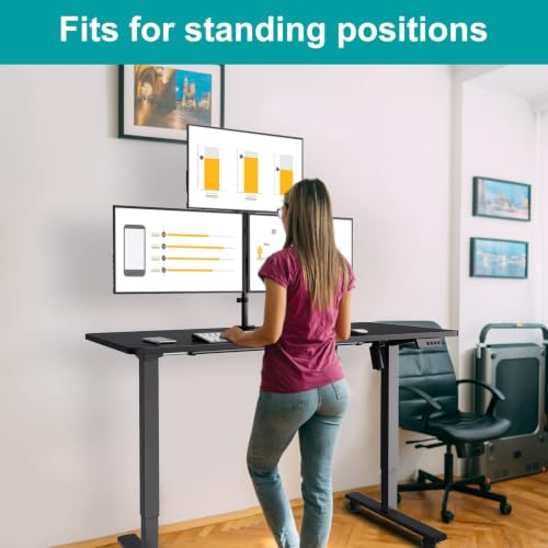 MOUNT PRO Triple Monitor Mount, Monitor Desk Mount for 3 Screens up to 32 inch, 17.6 lbs Each, Fully Adjustable Stacked Computer Stand, Table VESA Mounting, C clamp/Grommet Base - style: Max 32“ Basic（stacked）
