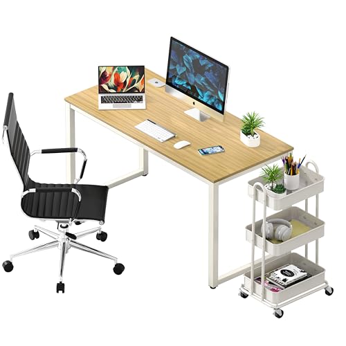 SHW 48-Inch Commercial-Grade Office Computer Desk, Oak - color: Black, size: 48-Inch