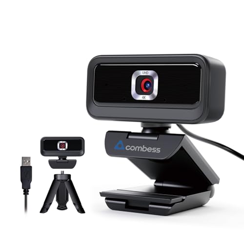 4K Webcam for PC, Computer Camera for Desktop, USB Webcam with Tripod,2 Noise Reduction Mics, Built-in Privacy Cover, for PC/Zoom/Skype/Team/Laptop/MacBook/Windows - style: 4K Updated Autofocus