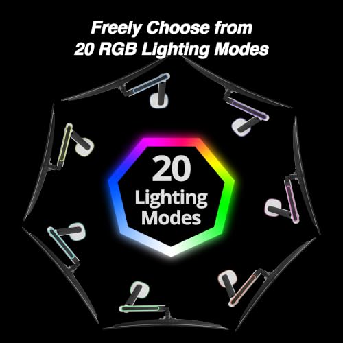 AVLT Single 27”-45” RGB Gaming Monitor Arm Desk Mount - White | 20 Lighting Modes Touch Button Control Fits Flat/Curved/Ultrawide Screens Height Swivel Tilt Rotation Adjustable Stand - color: White - Single