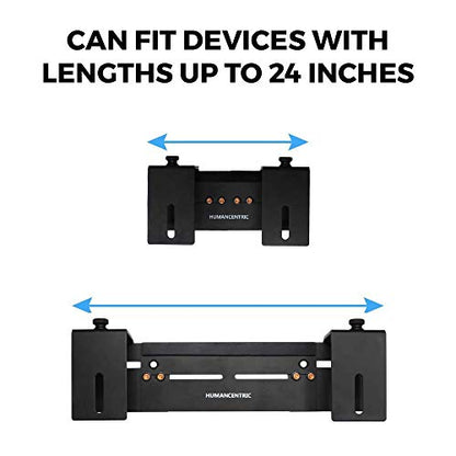 HumanCentric Adjustable Device Wall Mount, Cable Box & Modem Bracket | Adjustable Wall Adapter for Small, Wide & Narrow Devices, Cable Boxes, Modems, DVD Players, Mount on Wall Behind TV - size: Medium & Large