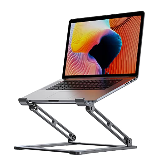 Laptop Stand for Desk - Adjustable Laptop Holder, Portable Laptop Riser with Multi-Angle Height Adjustable Computer Stand for MacBook Air/Pro and More Notebooks 10-17.3" - Grey - color: A-Grey