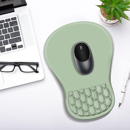 YIWEI Ergonomic Mouse Pad with Wrist Rest for Carpal Tunnel Pain Relief - color: Green