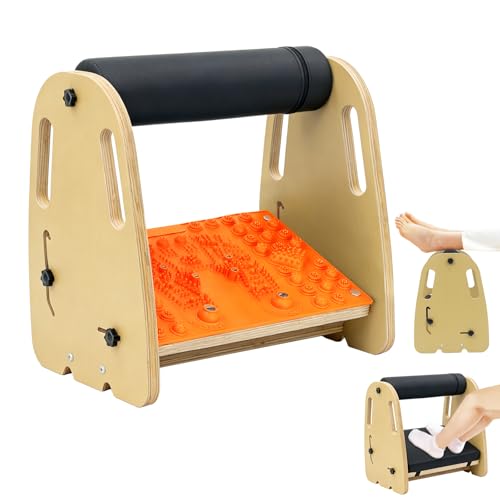 Under Desk Foot Rest,Massage & Leather Pads,3 Height Levels-Orange - color: Orange