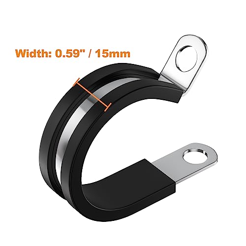 50 PCS 1/4 Inch Cable Clamps, 304 Stainless Steel Cable Clamps, Insulated Clamp, Hose Clamp, Pipe Clamp, Sturdy Clamp, and Wire Clamp by RTHIEAI - size: 1/4 Inch, style: 50 pcs